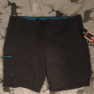 ZeroXposur Black and Teal Board Shorts